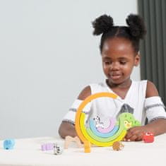 Viga Toys Drevené dúhové puzzle Montessori kreatívne bloky