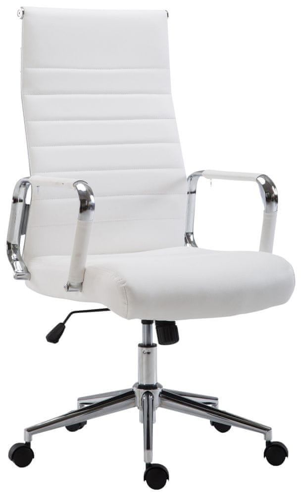 BHM Germany Kancelárska stolička Kolumbus, syntetická koža, biela