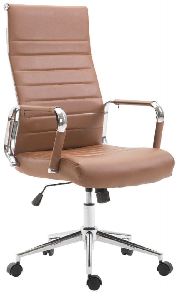 BHM Germany Kancelárska stolička Kolumbus, syntetická koža, svetlo hnedá