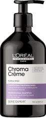 Loreal Professionnel Profesionálny fialový šampón neutralizujúci žlté tóny Serie Expert Chroma Crème (Purple Dyes Shampoo (Objem 500 ml)
