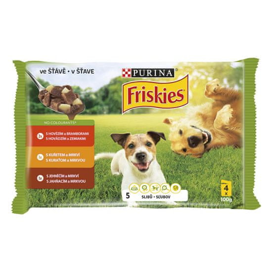 Friskies Dog adult multipack hovädzie/kuracie/jahňacie v šťave 40×100 g