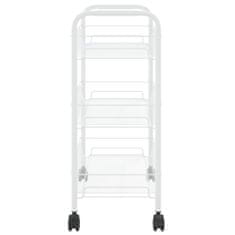 Vidaxl 3-poschodový kuchynský vozík biely 46x26x64 cm železný