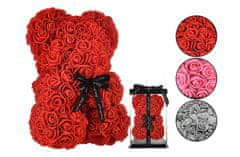 CoolCeny Rose Bear - Medvedík s ružou 25 cm, v darčekovom balení - Sivá