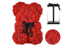 CoolCeny Rose Bear - Medvedík s ružou 25 cm, v darčekovom balení - Sivá