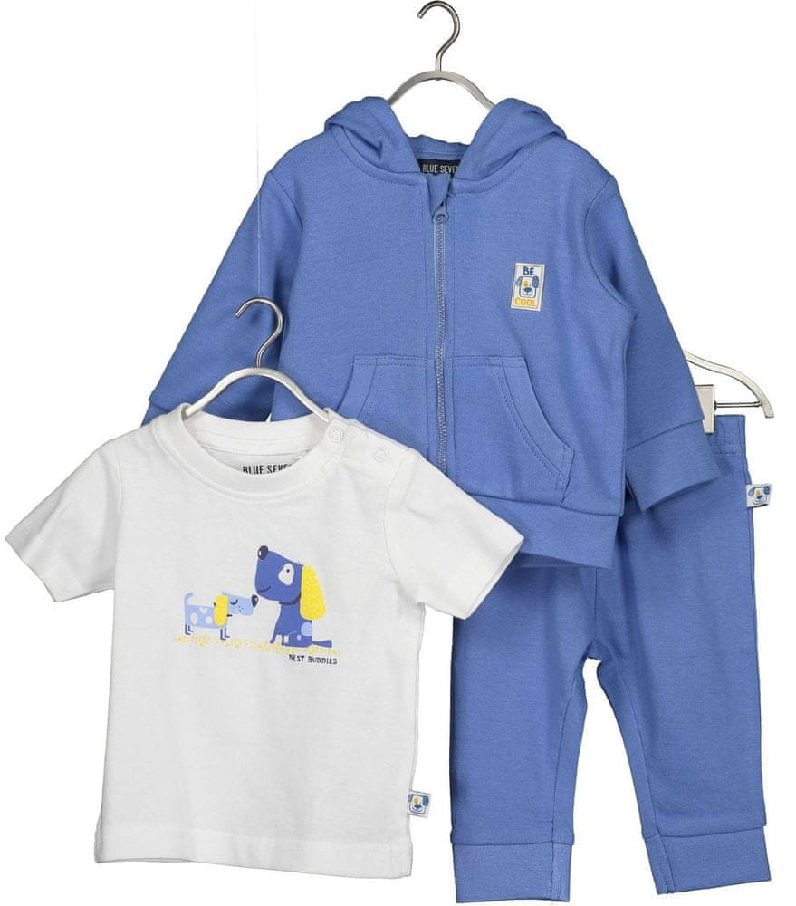 Blue Seven detský set trička, mikiny a teplákov Best Buddies 422160 X modrá 56