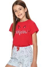 TARO Dievčenské pyžamo 2711 Sonia red + Nadkolienky Gatta Calzino Strech, červená, 104