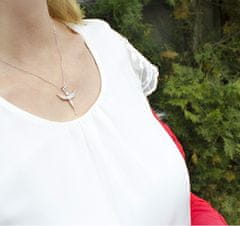 Beneto Strieborný náhrdelník so zirkónmi Anděl TAGS835 / 47L (retiazka, prívesok)