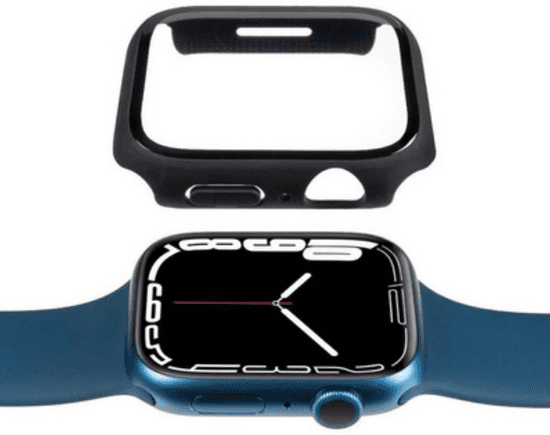 Gecko Covers Apple Watch 7 Cover Tempered Glass 45 mm V10A10C1, čierne