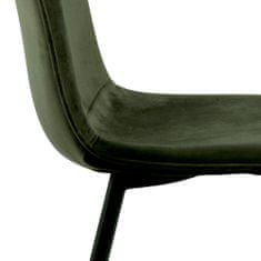 Design Scandinavia Jedálenská stolička Delmy (SET 4ks), zamat, olivová