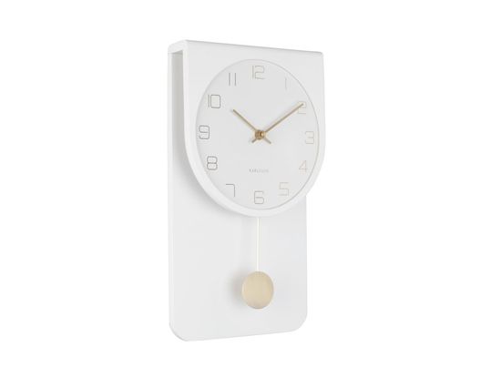 Karlsson Nástenné kyvadlové hodiny KA5779, biela 39cm