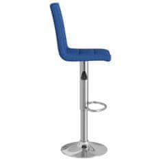 Vidaxl Barové stoličky, 2 ks, modré, čalúnené látkou