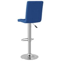 Vidaxl Barové stoličky, 2 ks, modré, čalúnené látkou