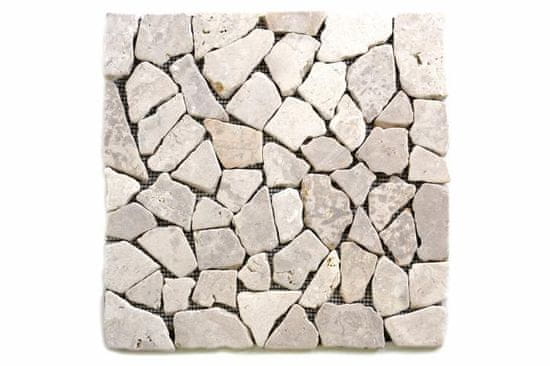 Greatstore Mramorová mozaika Garth - biela - obklady 1 m2