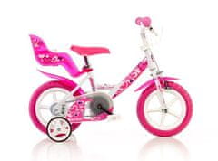 shumee Detský bicykel Dino 124GLN biela + ružová potlač 12