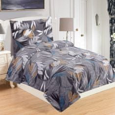 shumee Mikroplyšové posteľné obliečky - šedé listy, 140x200 cm