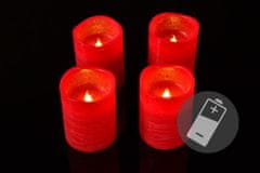 shumee Dekoratívna sada - 4 adventné LED sviečky, červené