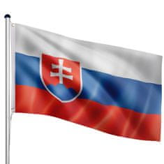 Greatstore FLAGMASTER vlajkový stožiar vr. vlajky- Slovensko, 650 cm