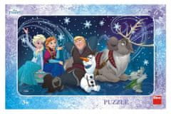 Greatstore Puzzle Sněhové vločky deskové 15 dílků Frozen/Ledové království 30x19cm