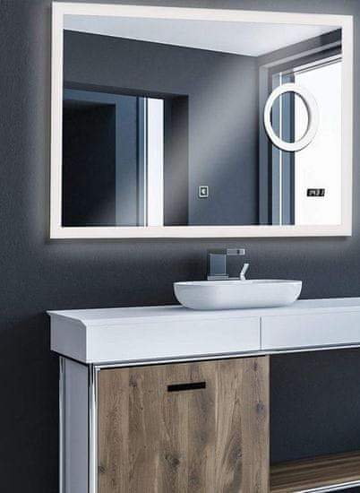 shumee Aquamarin Kúpeľňové zrkadlo s LED osvetlením, 80 x 60 cm