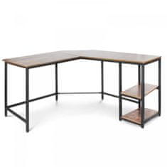 shumee MIADOMODO Písací stôl 138 x 138 x 76 cm, hnedá/čierna