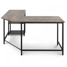 shumee MIADOMODO Písací stôl 138 x 138 x 76 cm, hnedá/čierna