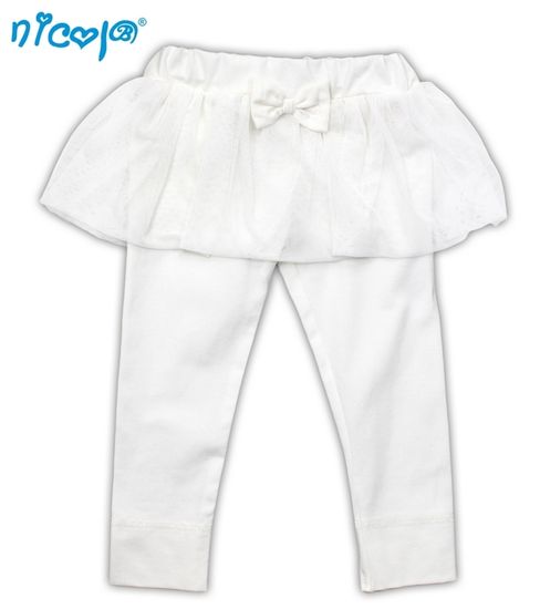 Caretero Legínové nohavoce pre dievčatká, biele 74