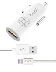 SEFIS USB nabíječka do auta 12W 2,4A 5V s Lightning káblom 1,2m pre iPhone biela