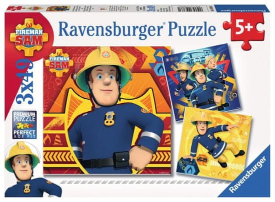 Ravensburger Puzzle Požiarnik Sam v nebezpečenstve 3x49 dielikov