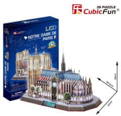 CubicFun Svietiace 3D puzzle Notre Dame 149 dielikov