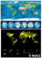 EDUCA Svietiace puzzle Mapa sveta 1000 dielikov