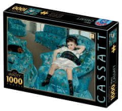 D-Toys Puzzle Malé dievča v modrom kresle 1000 dielikov