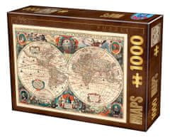 D-Toys Puzzle Antická mapa sveta 1000 dielikov