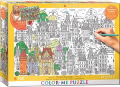 EuroGraphics Color me puzzle Domy v meste 300 dielikov + sada na zavesenie