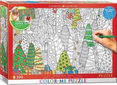 EuroGraphics Color me puzzle Vianočné stromčeky 300 dielikov + sada na zavesenie