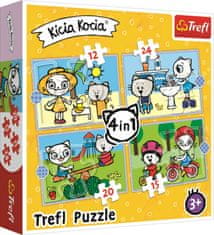 Trefl Puzzle Kicia Kocia: Deň mačky 4v1 (12,15,20,24 dielikov)