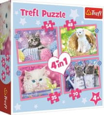 Trefl Puzzle Veselé mačičky 4v1 (35,48,54,70 dielikov)