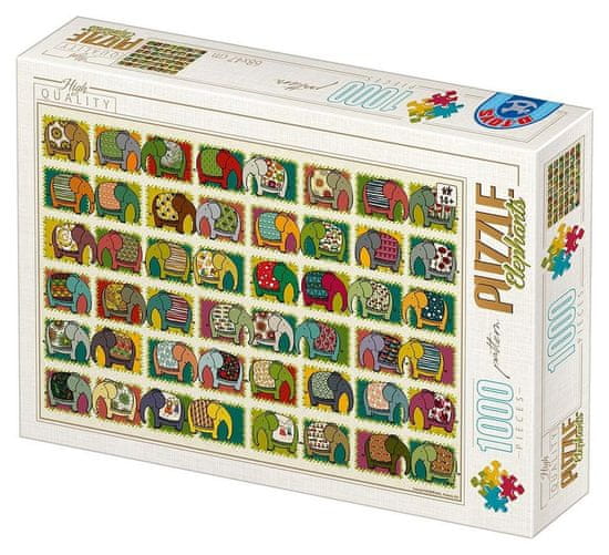 D-Toys Puzzle Vzorkovník: Slony 1000 dielikov