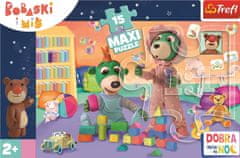 Trefl Puzzle Dobrú noc, Treflici: Veselý svet detí MAXI 15 dielikov