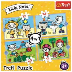 Trefl Puzzle Kicia Kocia: Deň mačky 4v1 (12,15,20,24 dielikov)
