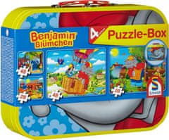 Schmidt Puzzle Benjamin Kvietko 4v1 v plechovom kufríku (26,26,48,48 dielikov)