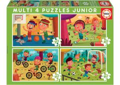 EDUCA Puzzle Sporty 4v1 (20,40,60,80 dielikov)
