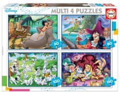 EDUCA Puzzle Disney rozprávky 4v1 (50,80,100,150 dielikov)
