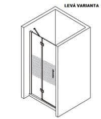 H K Jednokrídlové sprchové dvere MELODY LINE s pevnou stenou 88 – 91 × 195 cm, ľavé
