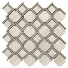 DUNIN Mozaika Woodstone Grey Nodum - cena za 1 kus 280 x 280mm, 12.76 ks / m2