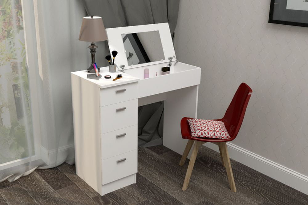 VerDesign GLAMOR toaletný & písací stolík, biela
