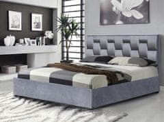 Halmar Čalúnená manželská posteľ s úložným priestorom Annabel 160 - sivá