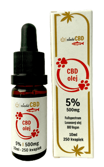 zlatéCBD Lososový CBD olej 5% pre zvieratá 10ml