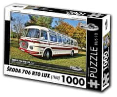 RETRO-AUTA© Puzzle BUS č. 10 Škoda 706 RTO LUX (1960) 1000 dielikov