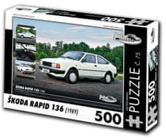 RETRO-AUTA© Puzzle č. 75 Škoda RAPID 136 (1988) 500 dielikov
