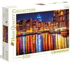 Clementoni Puzzle Nočný Amsterdam, Holandsko 500 dielikov